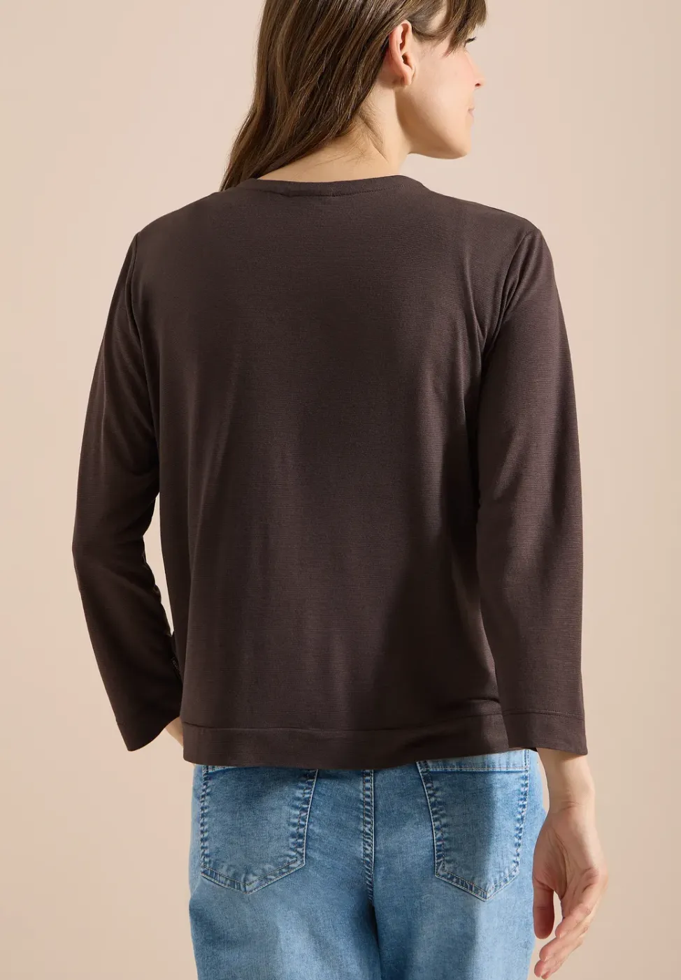 Offene Jacke in Unifarbe mit 3/4-Arm