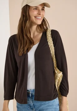 Offene Jacke in Unifarbe mit 3/4-Arm