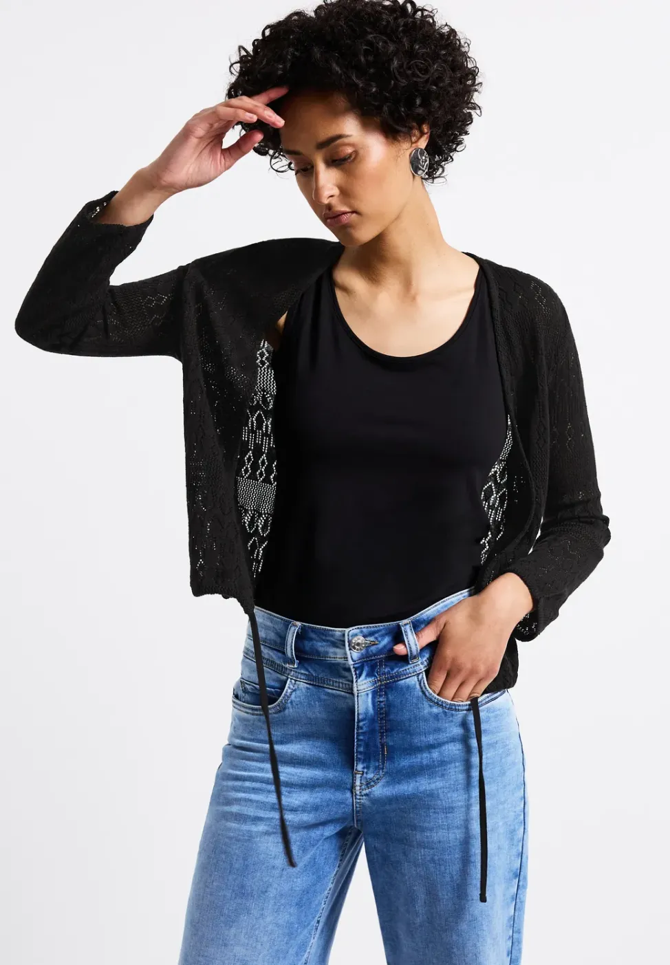 Offene Ajour-Look Jacke