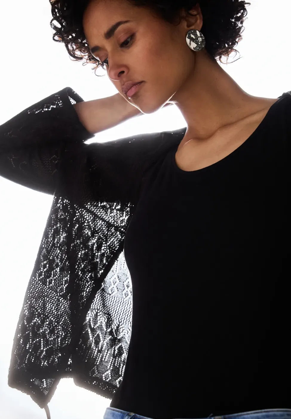 Offene Ajour-Look Jacke