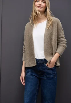 Offener Federgarn-Cardigan
