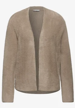 Offener Federgarn-Cardigan