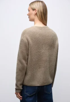 Offener Federgarn-Cardigan