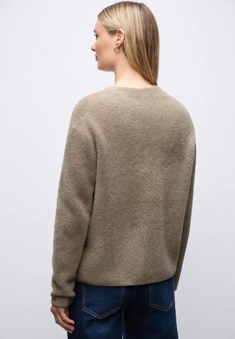 Offener Federgarn-Cardigan