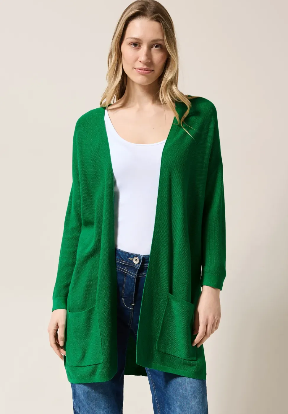 Offener Feinstrick Cardigan