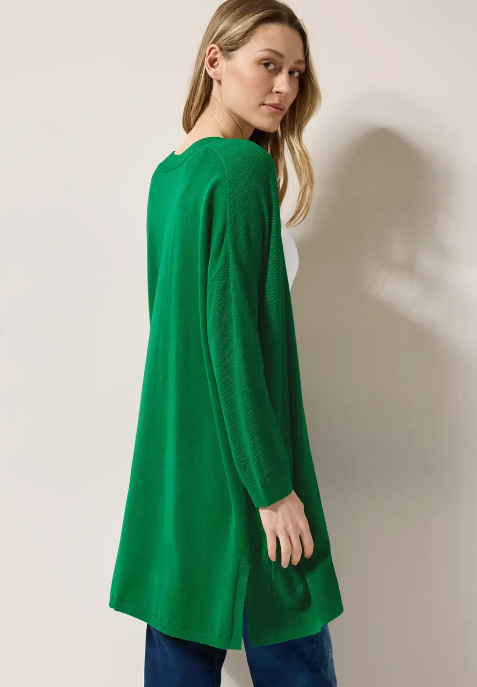 Offener Feinstrick Cardigan
