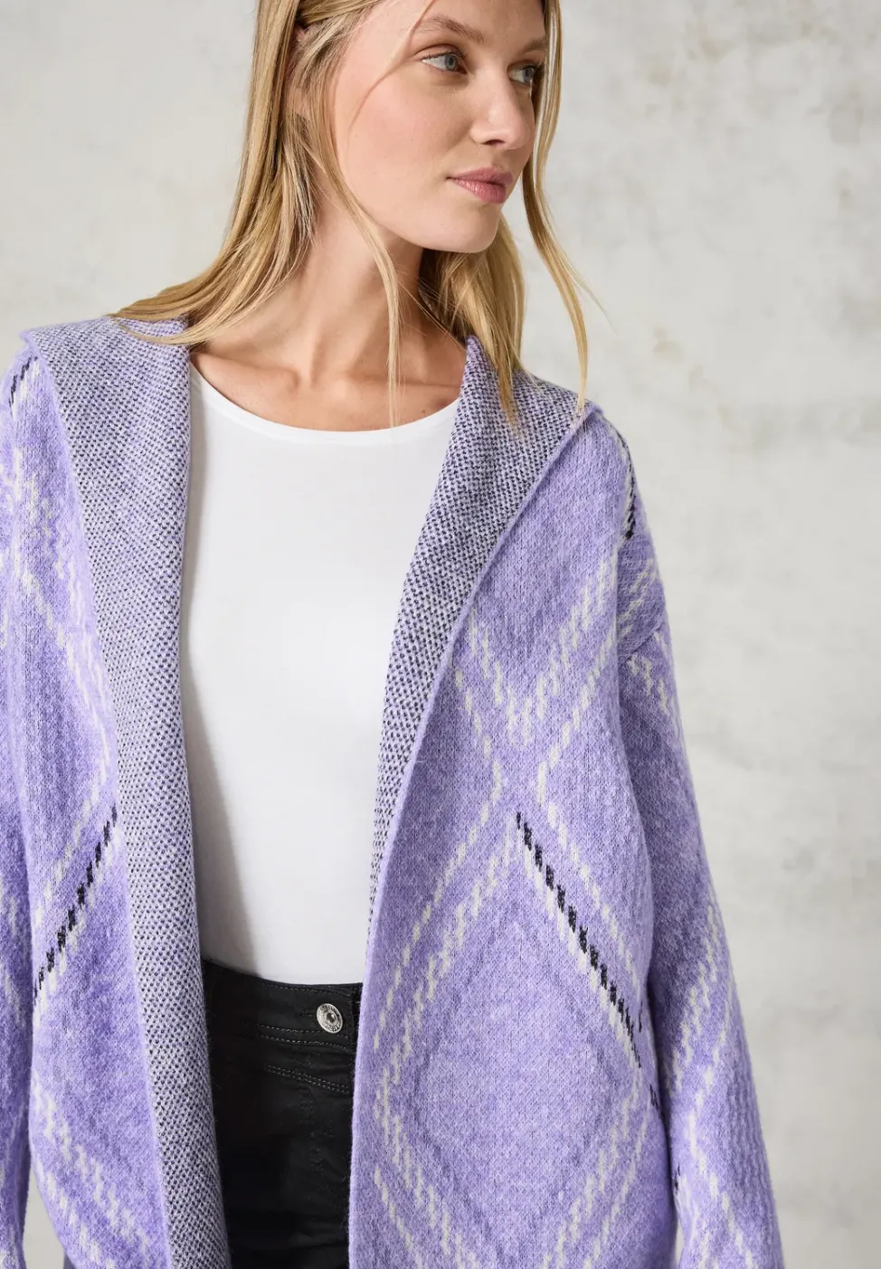 Offener Cardigan mit Kapuze