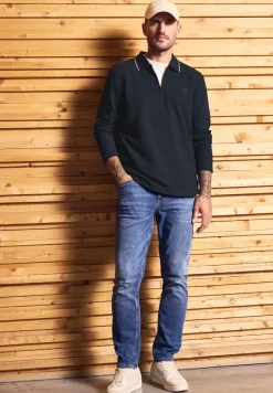 Ottoman Poloshirt mit Zipper