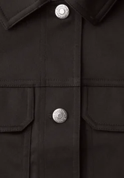 Overshirt im Slik-Look mit Knopfleiste