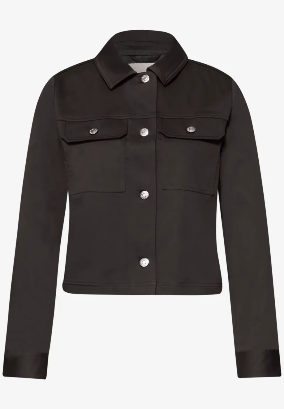 Overshirt im Slik-Look mit Knopfleiste