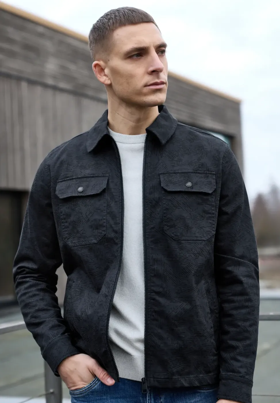 Overshirt im Washed-Look