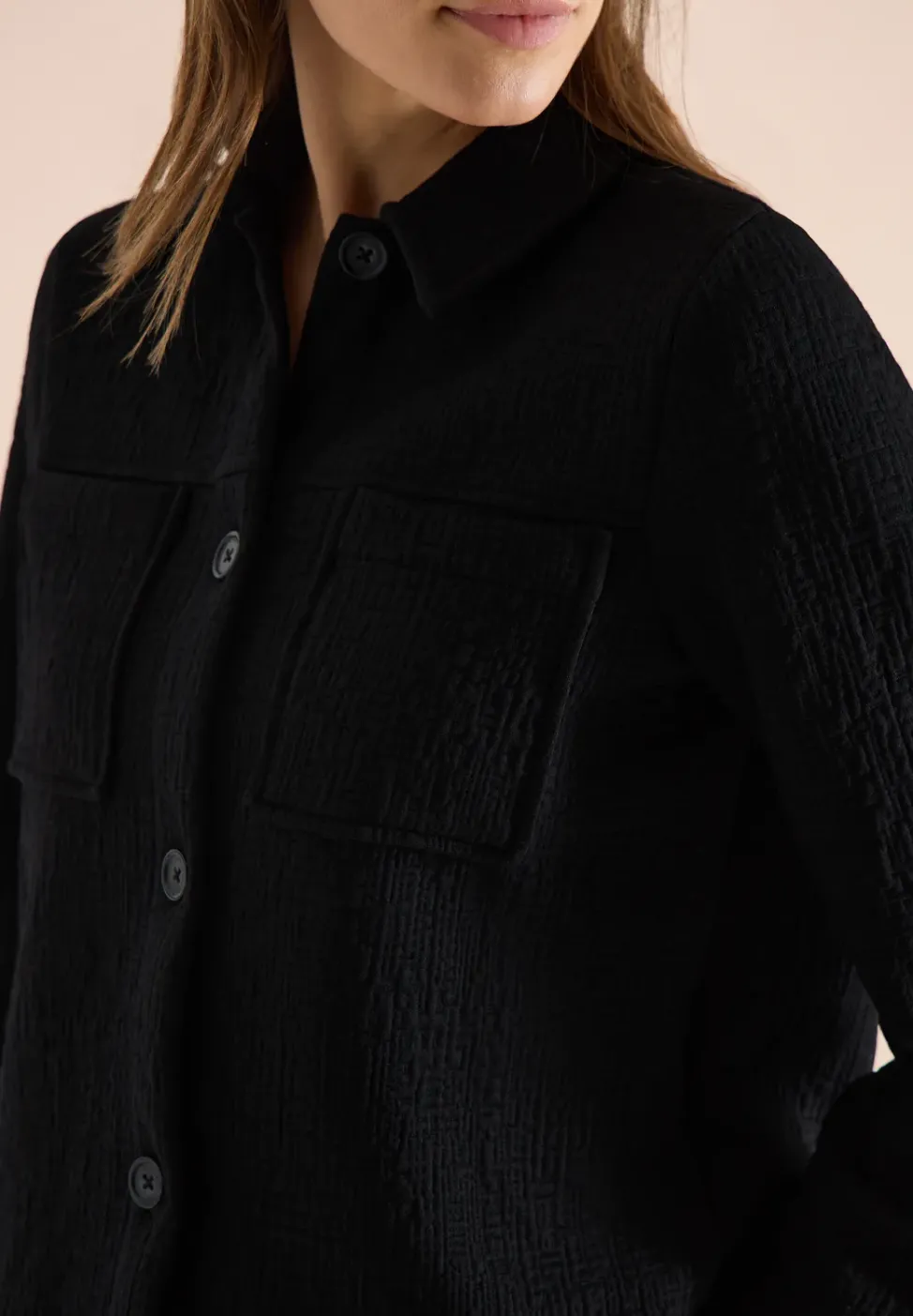 Overshirt mit Brusttaschen und Struktur