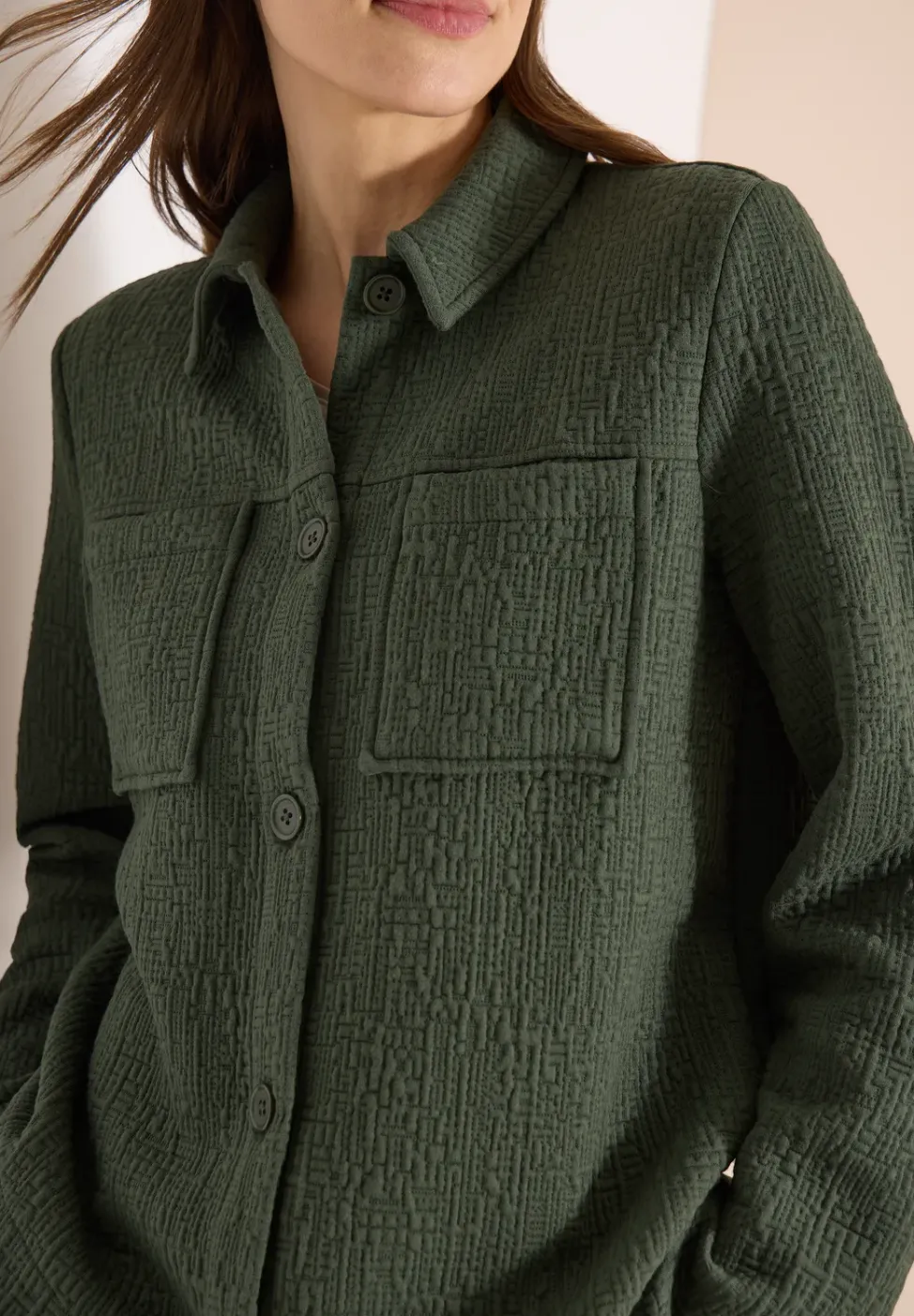 Overshirt mit Brusttaschen und Struktur