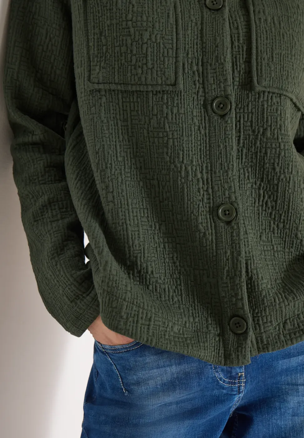 Overshirt mit Brusttaschen und Struktur
