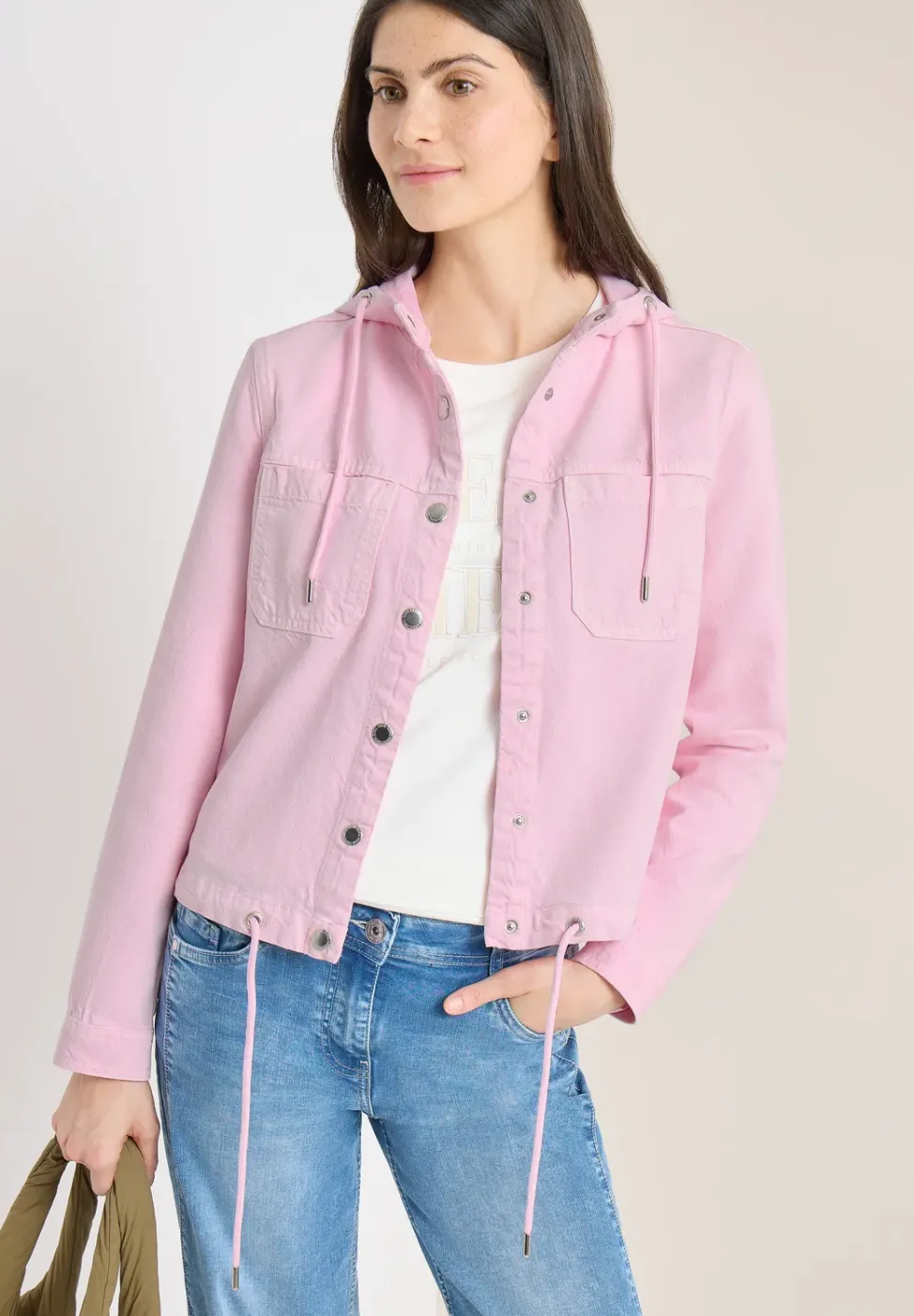 Overshirt mit Kapuze und Tunnelzug