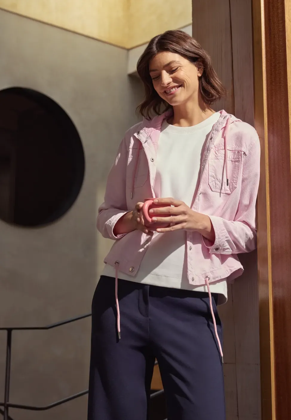Overshirt mit Kapuze und Tunnelzug