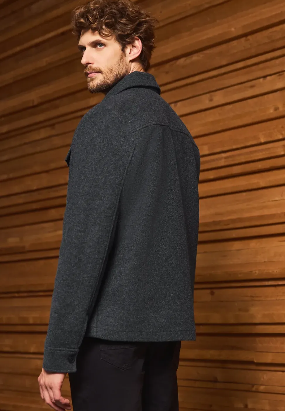 Overshirt mit Wollanteil