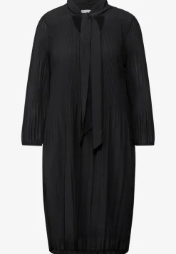 Plissée-Kleid mit Schleife