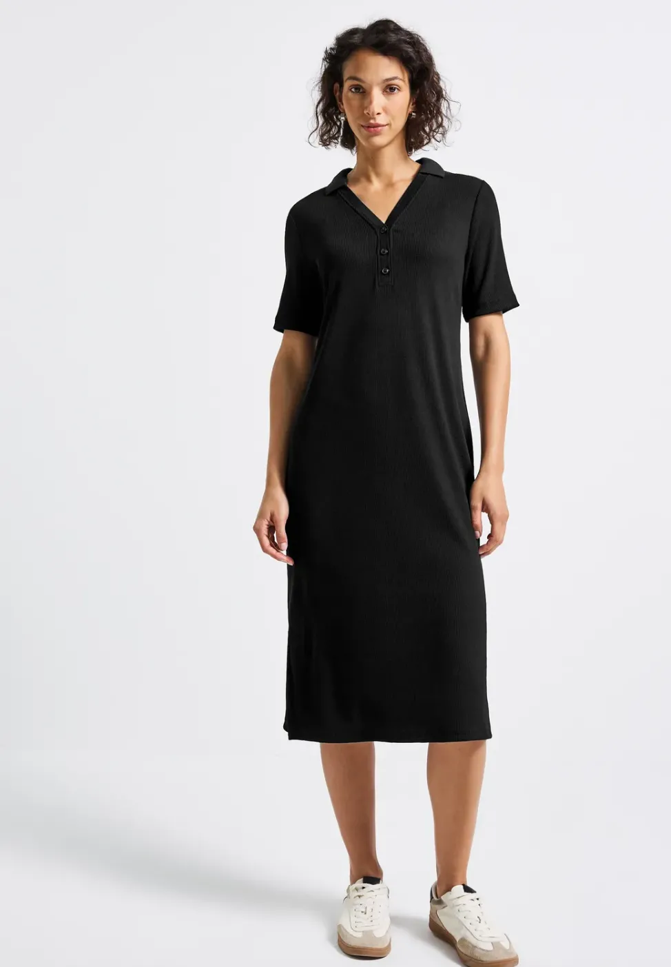 Polokleid mit Rippstruktur