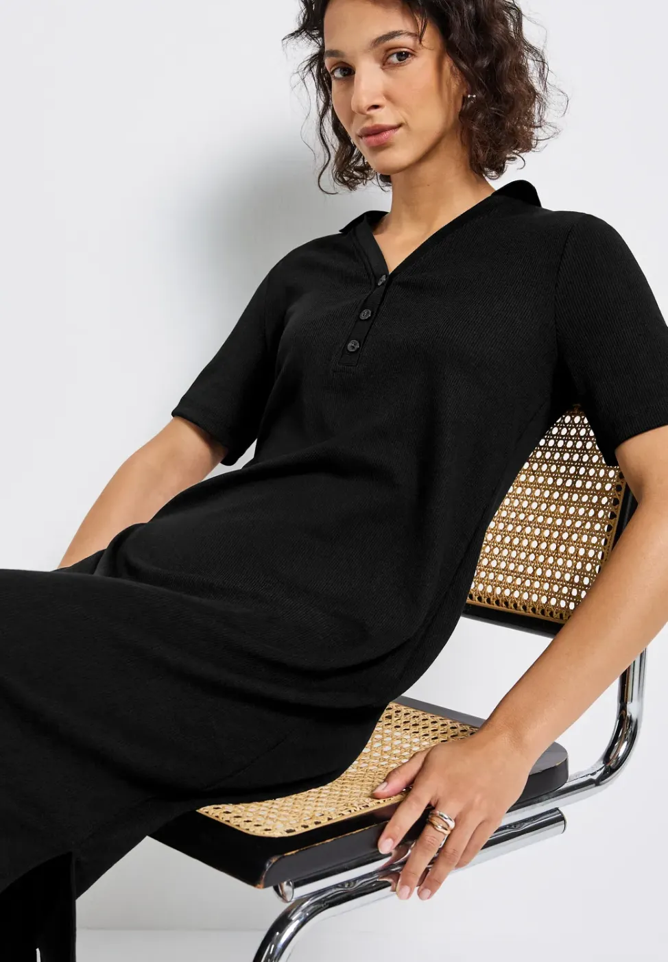 Polokleid mit Rippstruktur