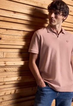 Poloshirt mit offenem Kragen