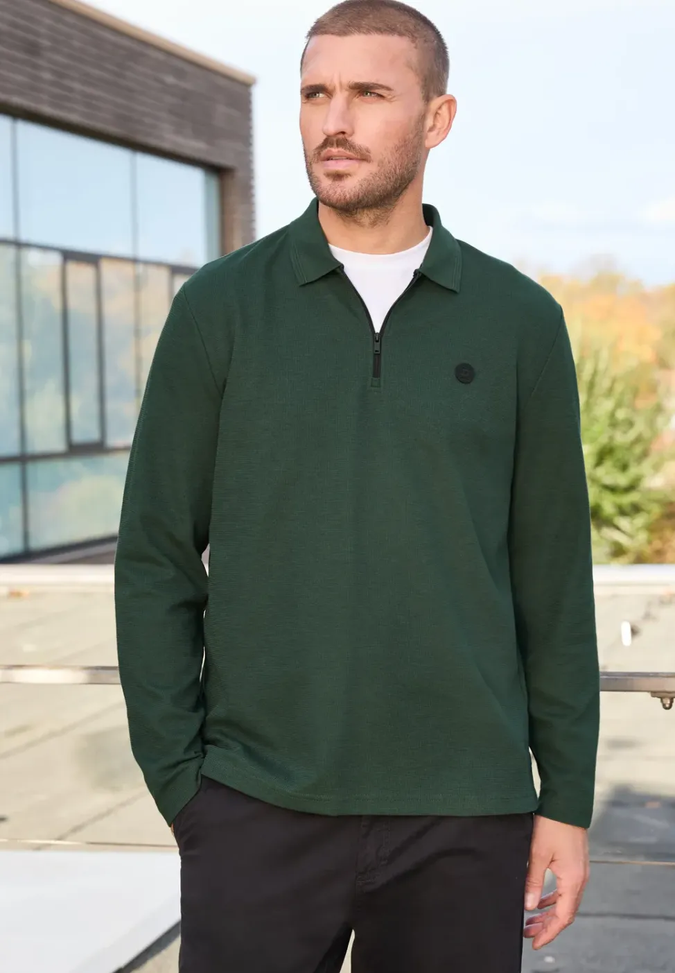 Poloshirt mit Zipper