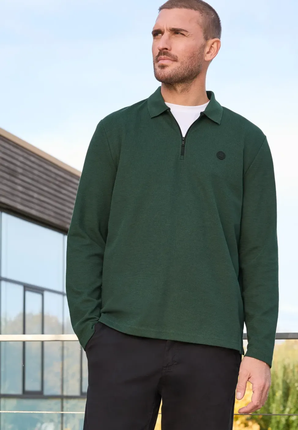 Poloshirt mit Zipper