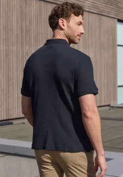 Poloshirt mit Zipper und Struktur