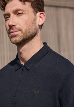 Poloshirt mit Zipper und Struktur