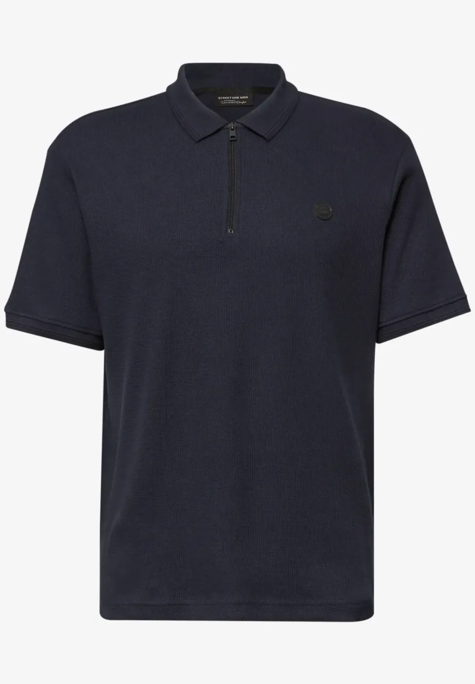 Poloshirt mit Zipper und Struktur
