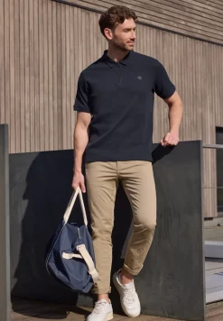 Poloshirt mit Zipper und Struktur
