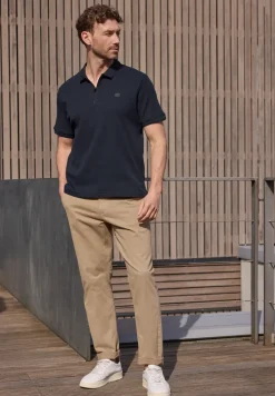 Poloshirt mit Zipper und Struktur