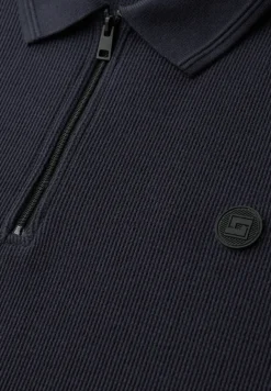Poloshirt mit Zipper und Struktur