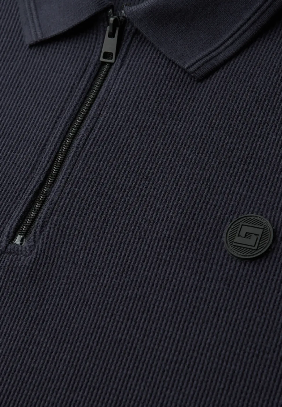 Poloshirt mit Zipper und Struktur