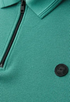Poloshirt mit Zipper und Struktur