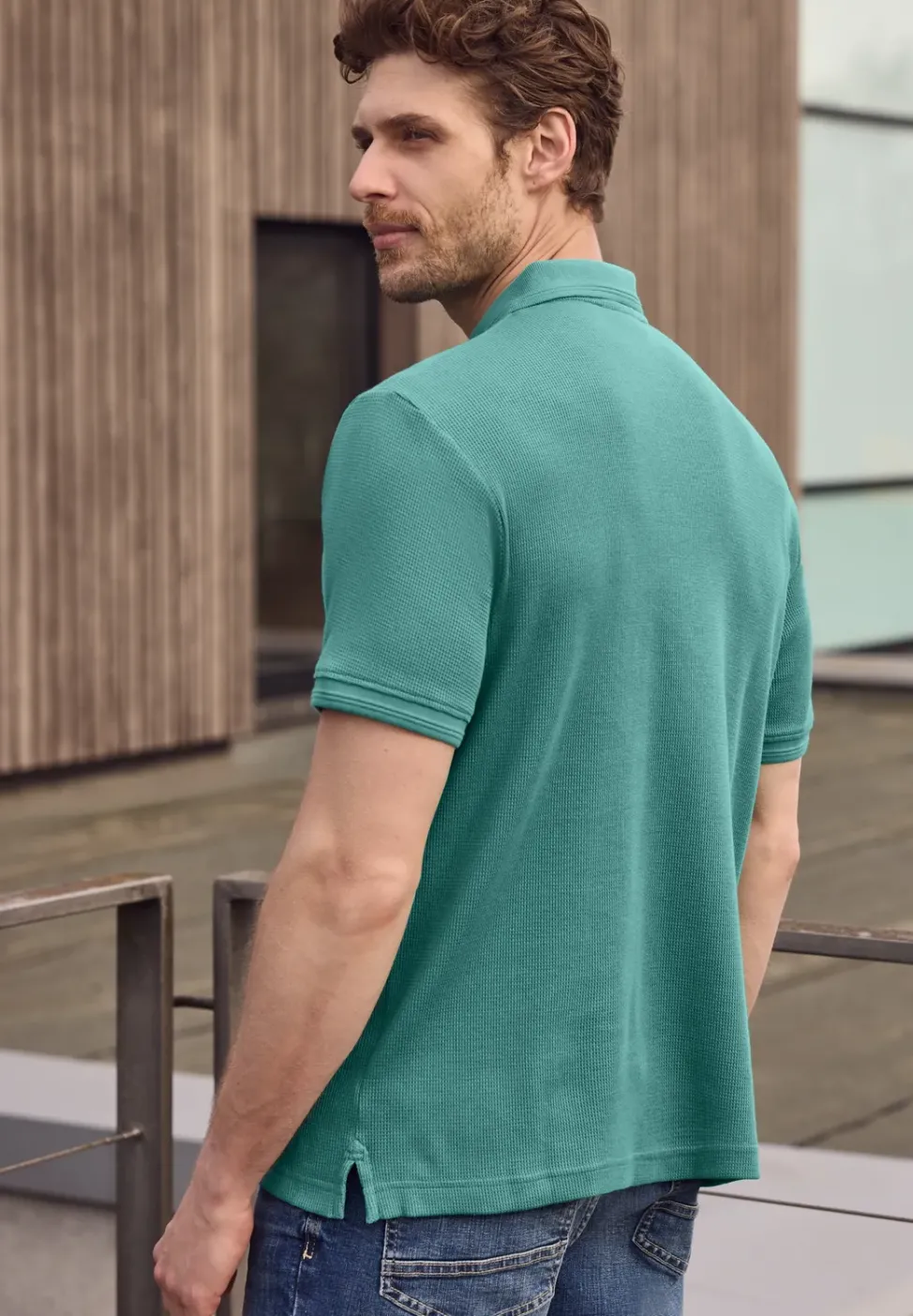 Poloshirt mit Zipper und Struktur