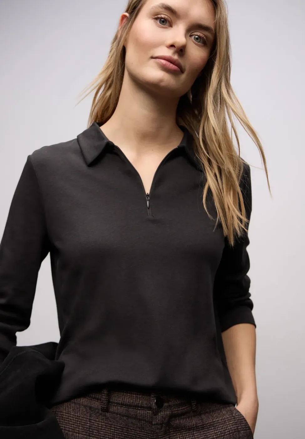 Poloshirt mit Zipper
