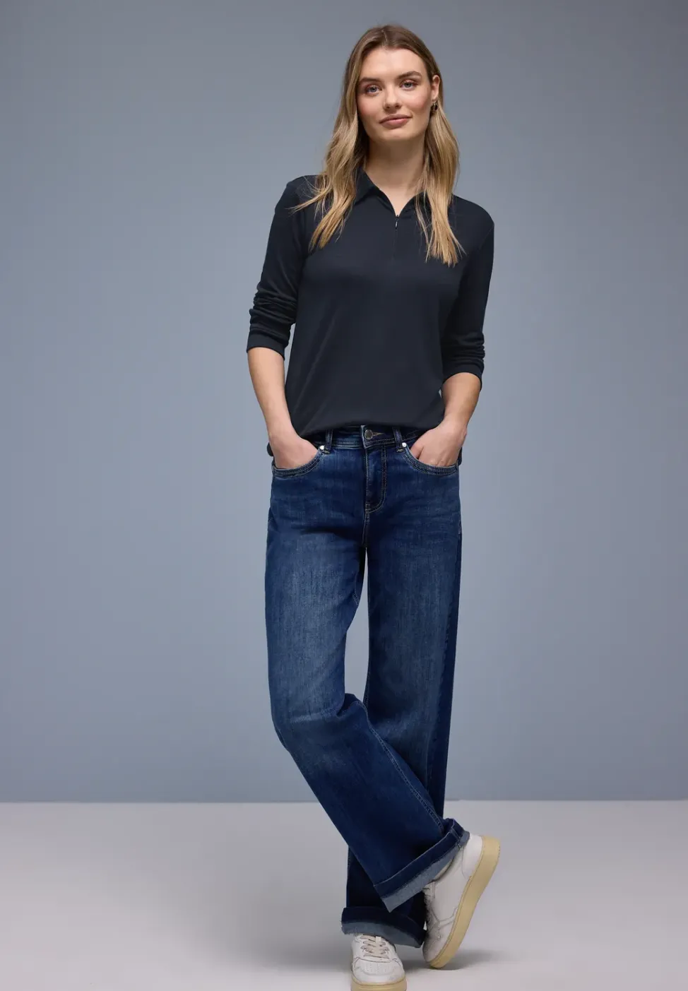 Poloshirt mit Zipper