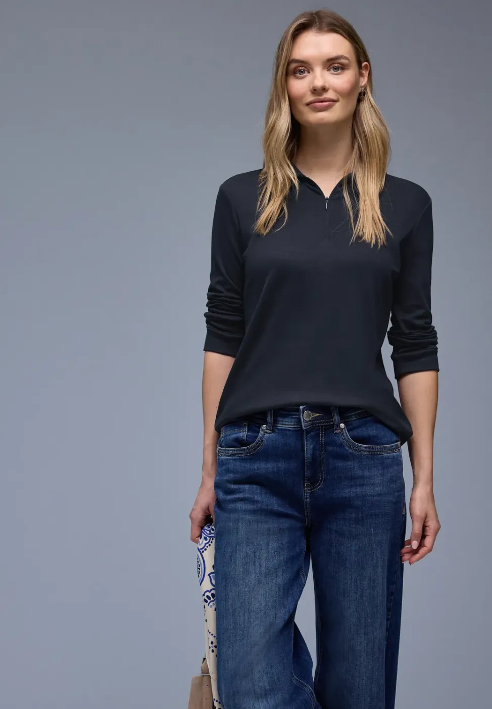 Poloshirt mit Zipper