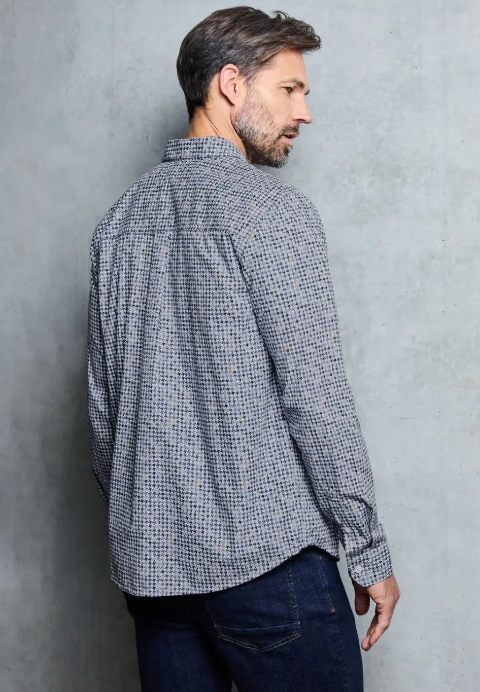 Popeline Houndstooth Hemd
