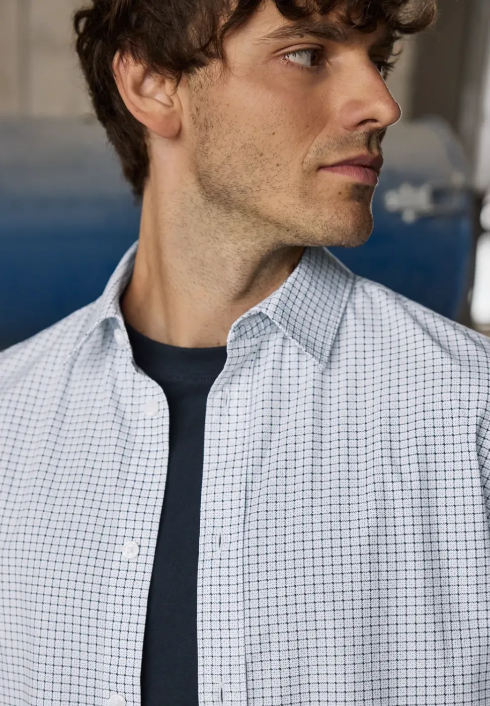 Popeline Minimal Print Hemd