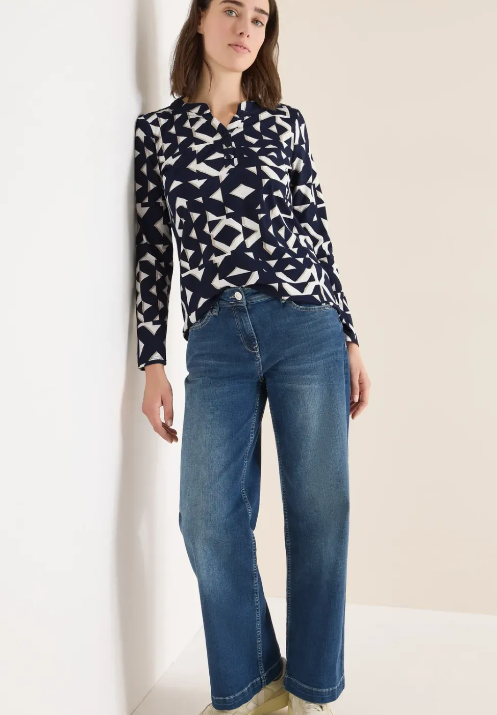 Print Shirt im Tunika-Look