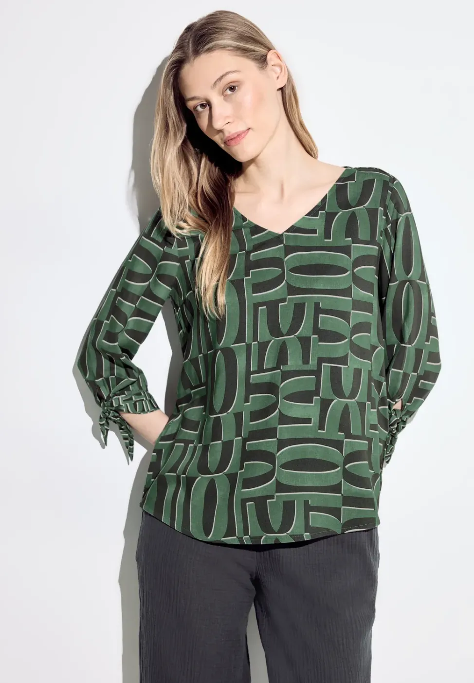 Print Bluse mit Armdetail