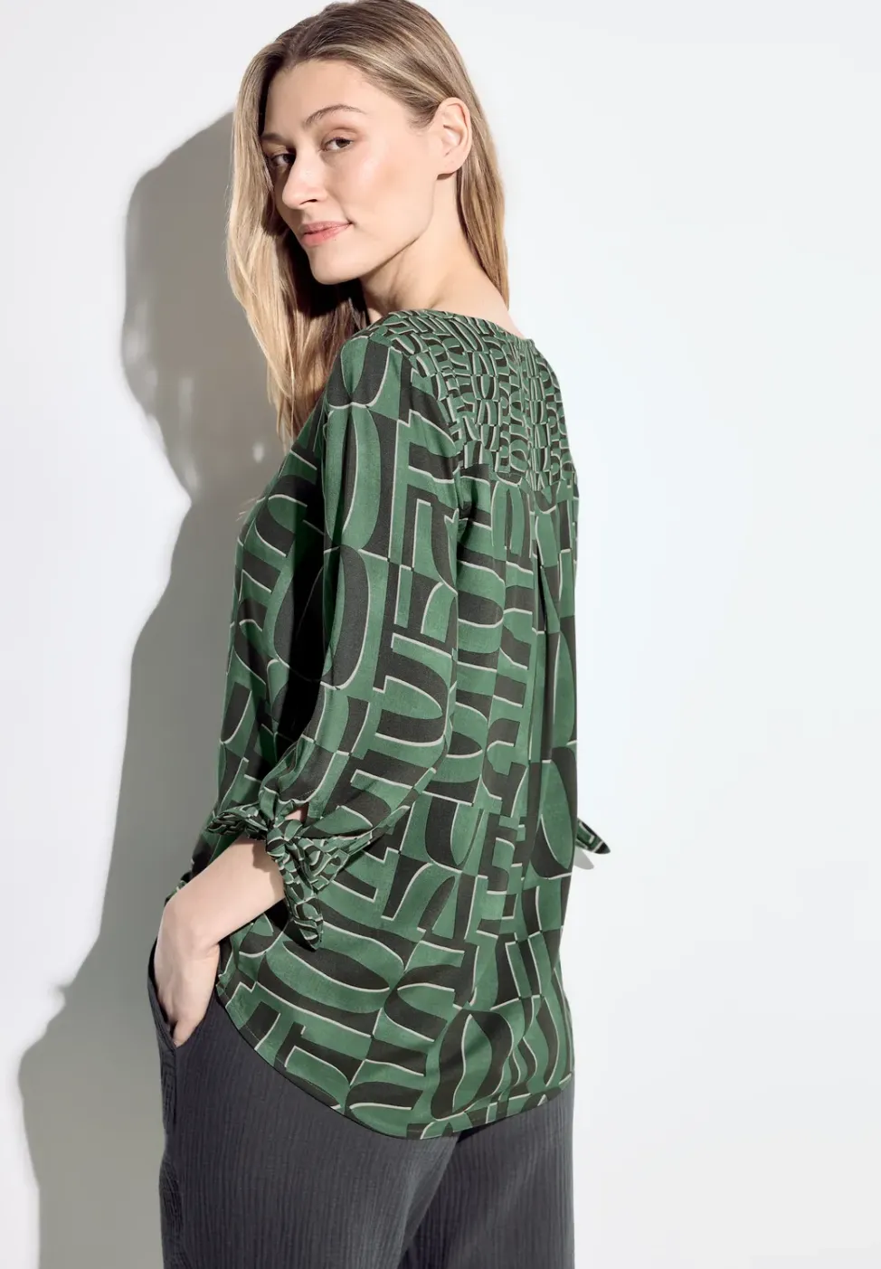 Print Bluse mit Armdetail