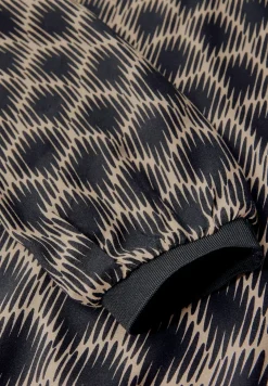 Print-Bluse mit Elastiksaum