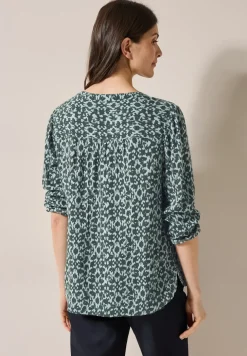 Print-Bluse mit Glitzer