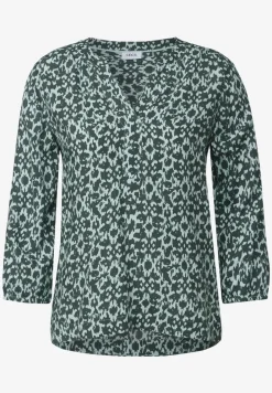 Print-Bluse mit Glitzer