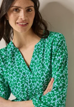 Print-Bluse mit Glitzer