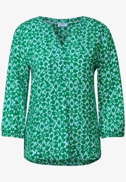 Print-Bluse mit Glitzer