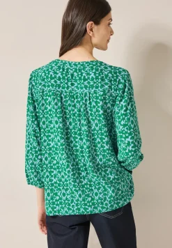 Print-Bluse mit Glitzer